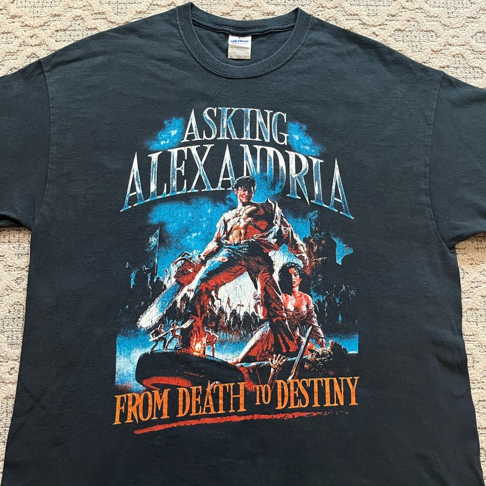🎸 '13 Asking Alexandria Band From Death To Destiny Album Eddie Munson Style Tee